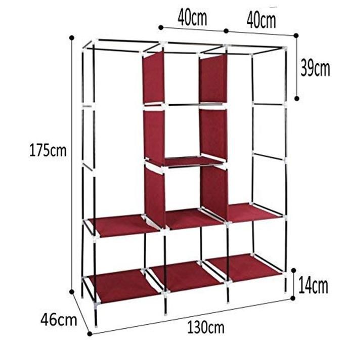 Ormise - Armoire Penderie Pliable 3 Portes