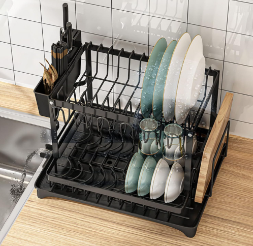 Égouttoir & Organiseur vaisselle anti‑stagnation
